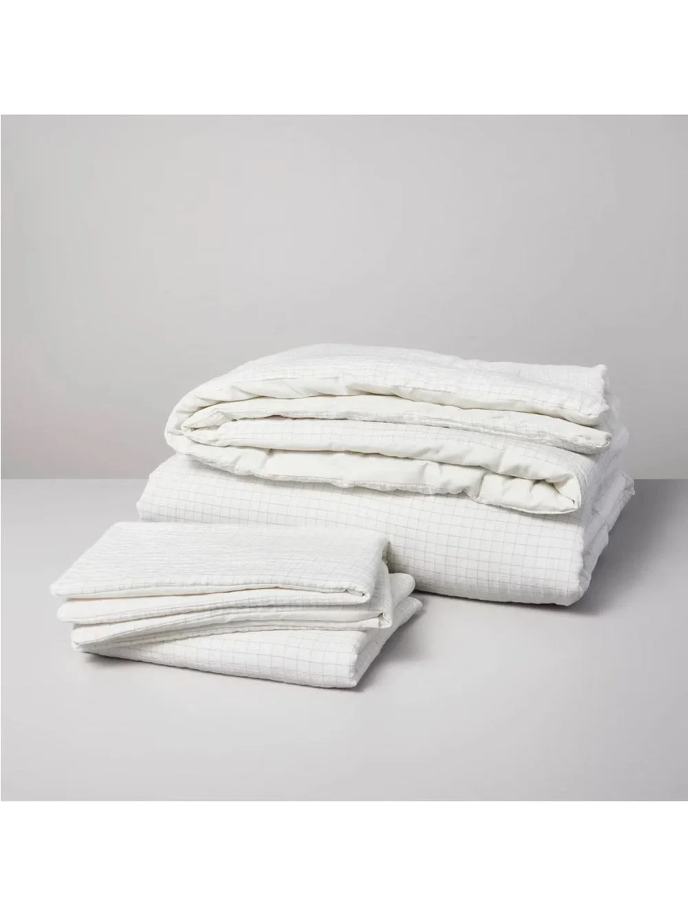 NWT 3pc King Mini Grid Stitch Comforter Bedding Set Twilight Taupe Hearth & Hand
